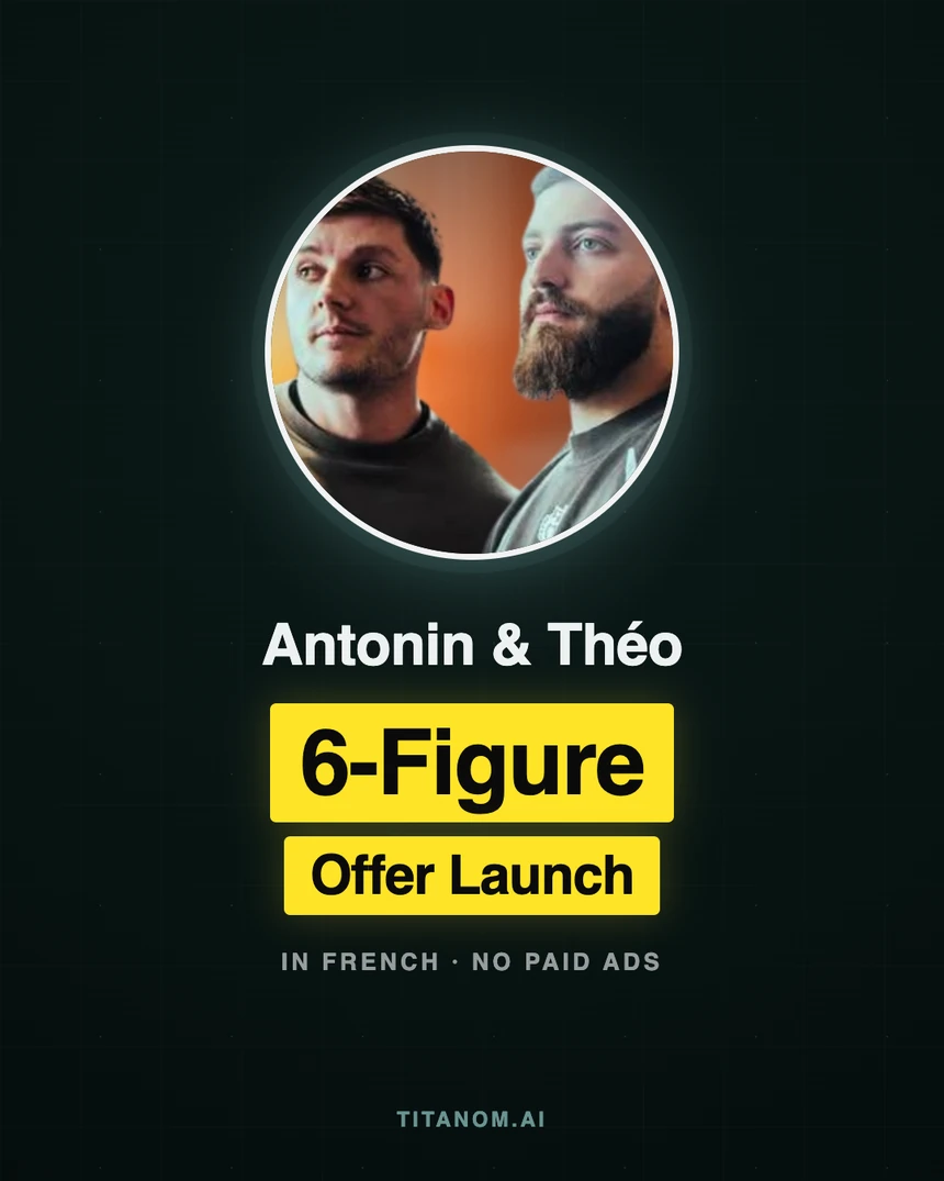 Antonin and Théo: a six-figure offer launch in French with no paid ads